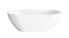 Elegant BT30367GW-WHT - 67 inch Bathtub in Glossy White with Polished White Trim