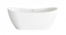 Elegant BT30467GW-PCH - 67 inch Bathtub in Glossy White with Chrome Trim