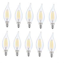 Elegant E12LED126-10PK - LED E12 Candelabra, Flame Tip, 5000k, 300 Degree, Cri80, Es, Ul, 6w, 40w Equivalent, 15000hrs