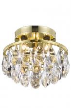 Elegant LD9805F10G(872) - Clara Collection Flush Mount D10in H7in Lt:3 Gold Finish