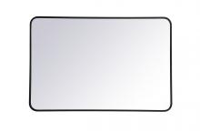 Elegant MR802842BK - Soft Corner Metal Rectangular Mirror 28x42 Inch in Black