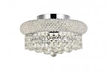 Elegant V1800F12C/RC - Primo 4 Light Chrome Flush Mount Clear Royal Cut Crystal