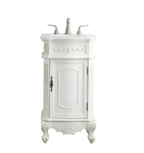 Elegant VF10119AW-VW - 19 inch Single Bathroom vanity in antique white with ivory white engineered marble