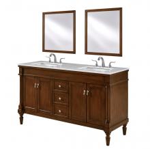 Elegant VF13060DWT - 60 In. Single Bathroom Vanity Set in Walnut