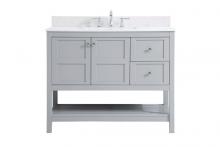 Elegant VF16442GR-BS - 42 Inch Single Bathroom Vanity in Gray with Backsplash