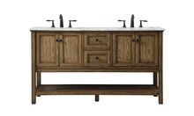 Elegant VF27060DDW - 60 inch double bathroom vanity in driftwood