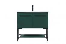 Elegant VF42536MGN - 36 Inch Single Bathroom Vanity in Green