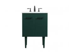 Elegant VF48024MGN - 24 Inch Single Bathroom Vanity in Green