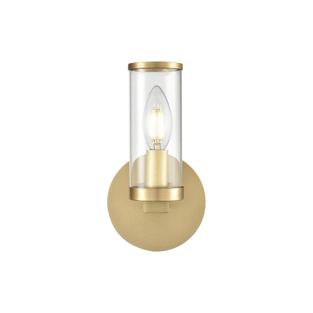 Revolve Clear Glass/Natural Brass 1 Light Wall/Vanity