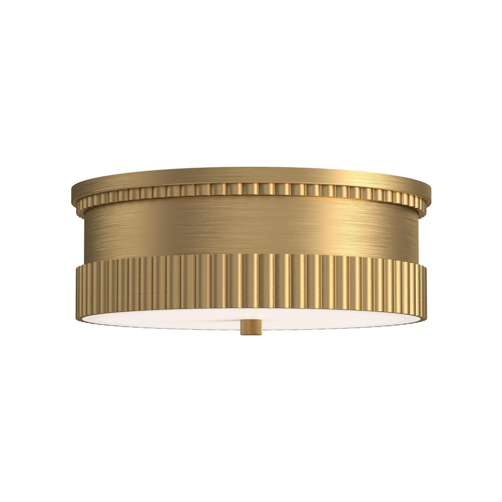 Rue 14-in Brushed Gold 3 Lights Flush Mount