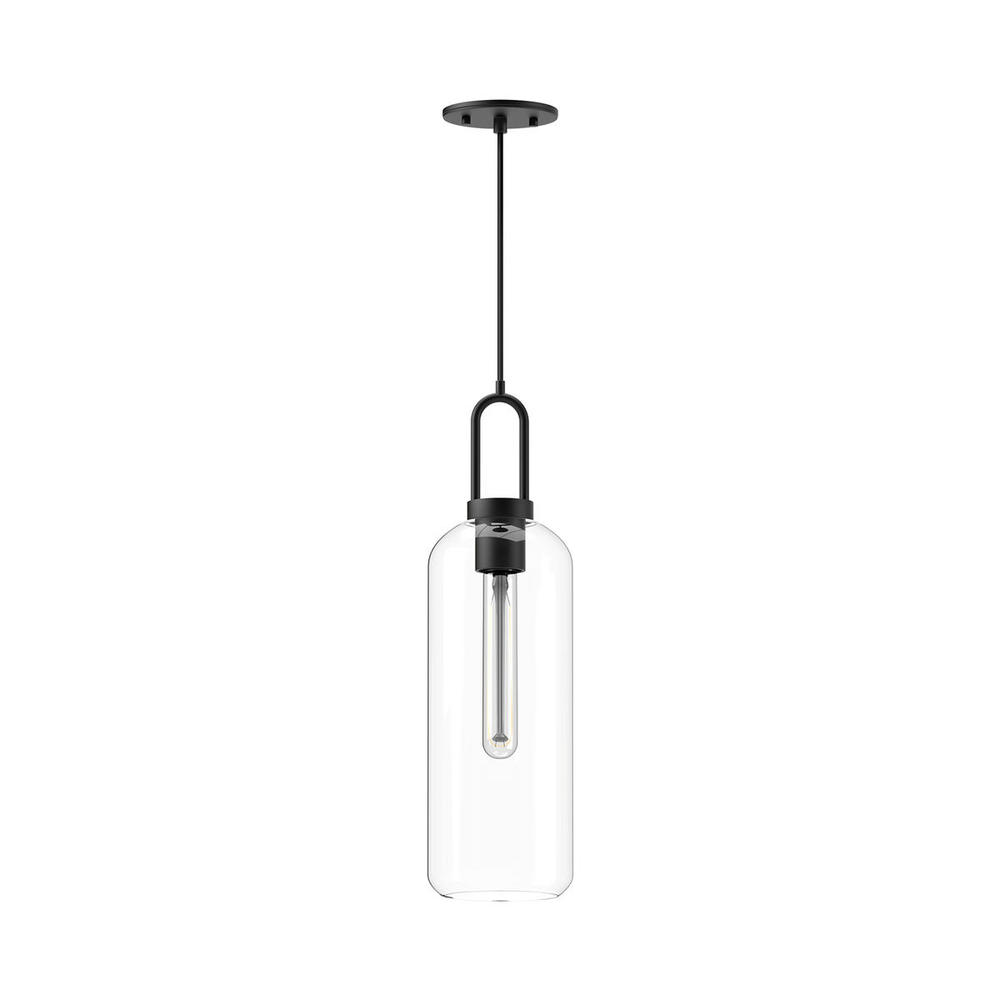 Soji 6-in Clear Glass/Matte Black 1 Light Pendant