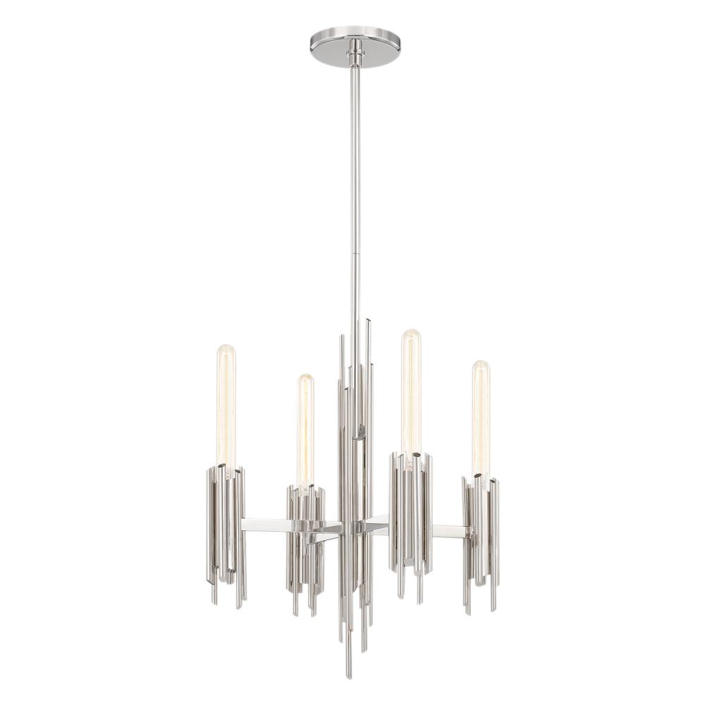 Torres 19-in Polished Nickel 4 Lights Chandeliers