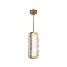 Alora Lighting PD374316VBCR-UNV - Alai 16-in Vintage Brass/Ribbed Glass LED Pendant