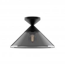 Alora Lighting SF521012MBSM - Mauer 12-in Matte Black/Smoked 1 Light Semi Flush Mount