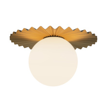 Alora Lighting FM501214BGOP - Plume 14-in Brushed Gold/Opal Matte Glass 1 Light Flush Mount