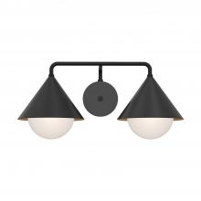 Alora Lighting VL485221MBOP - Remy 21-in Matte Black/Opal Glass 2 Lights Vanity