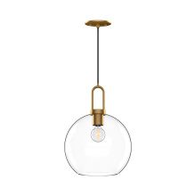Alora Lighting PD601710AGCL - Soji 10-in Aged Gold/Clear Glass 1 Light Pendant