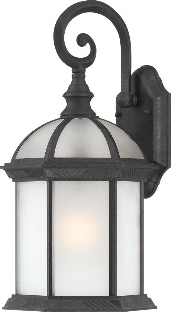 1-Light 26" Outdoor Wall Lantern in Textured Black Finish with Frosted Glass and (1) 26W GU24