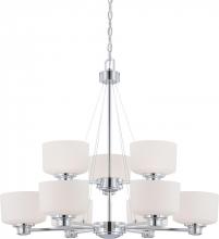 Nuvo 60/4589 - Soho - 9 Light Chandelier w/ Satin White Glass