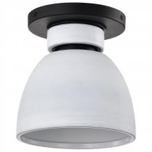 Nuvo 60/8011 - Collins; 8 Inch Flush Mount; Ceramic with Silver Accents; Matte Black Finish
