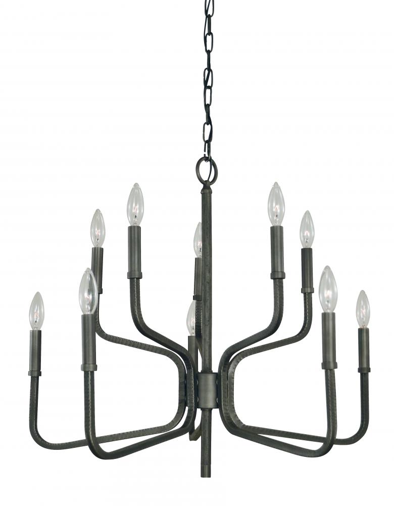 10-Light Satin Pewter Heidelberg Dining Chandelier