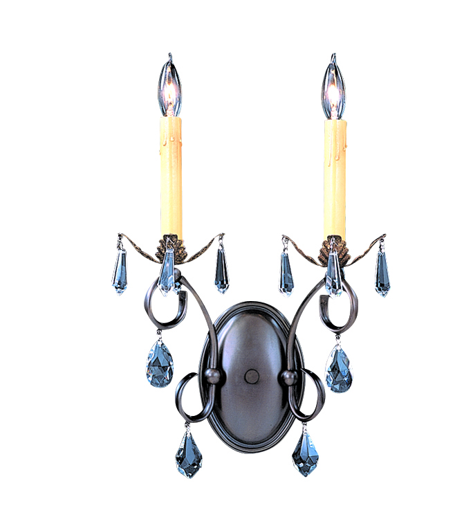 2-Light Mahogany Bronze Liebestraum Sconce