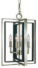 Framburg 4860 BN/MBLACK - 4-Light Brushed Nickel/Matte Black Symmetry Mini Chandelier