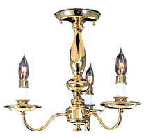 Framburg 9133 PB - 3-Light Polished Brass Jamestown Flush / Semi-Flush Mount