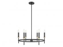 Savoy House Meridian M100140MBKNB - 6-Light Chandelier in Matte Black and Natural Brass