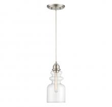 Savoy House Meridian M70018BN - 1-Light Mini Pendant in Brushed Nickel