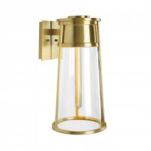 ELK Home 1246-SB-CL - Cone 12.75'' High 1-Light Outdoor Sconce - Satin Brass